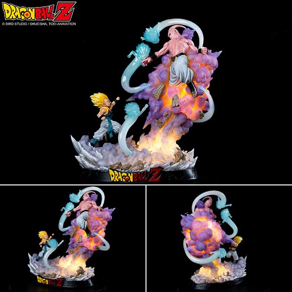 [with LED] Polystone Resin 1/6 Figure Gotenks SSJ Vs Majin Buu Dragon
